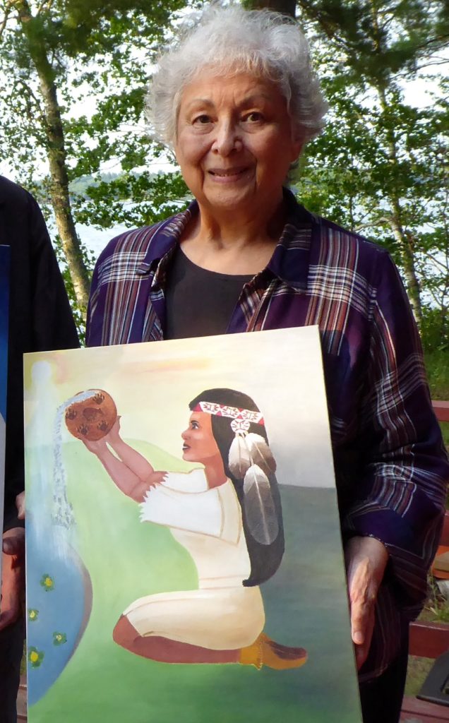Painting of Ashaweia, Visiting Ojibwe Family